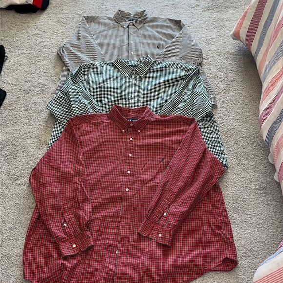 Polo Ralph Lauren Other - Three (3) Polo by Ralph Lauren Big Man Plaid & Stripe w/ Sewn Pony shirt 3XB Big